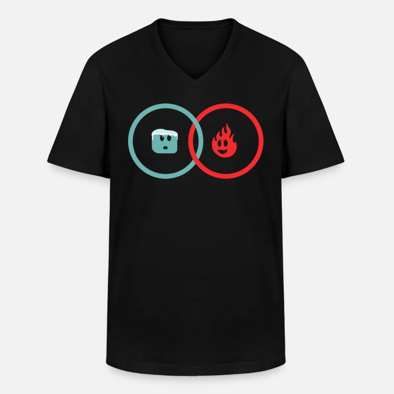 Alchemie - Feuer und Eis - Männer-T-Shirt mit V-Ausschnitt - Schwarz
