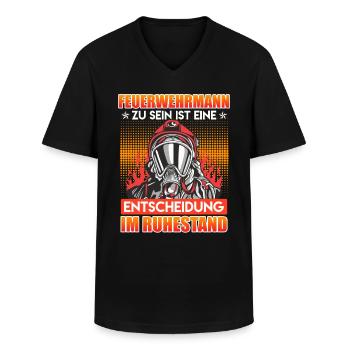 Feuerwehrmann zu sein ist eine Entscheidung Rente - Männer-T-Shirt mit V-Ausschnitt - Schwarz - Vorne - AI Model Male 178 dark (178cm)