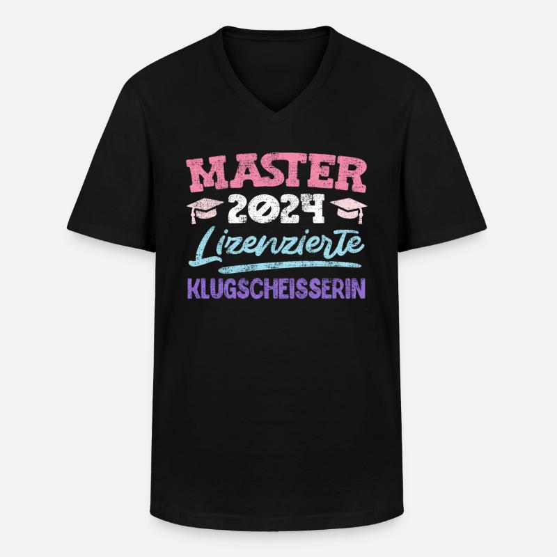 Master 2024 Lizenzierte Klugscheisserin Master's - Männer-T-Shirt mit V-Ausschnitt - Schwarz