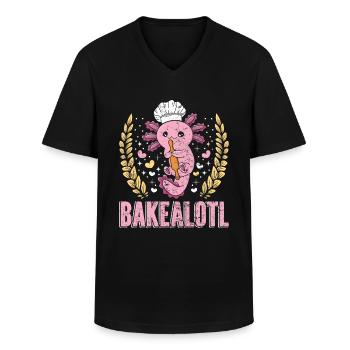 Backstube Bakealotl Backliebhaber Backen Brot - Männer-T-Shirt mit V-Ausschnitt - Schwarz - Vorne - AI Model Male 178 dark (178cm)