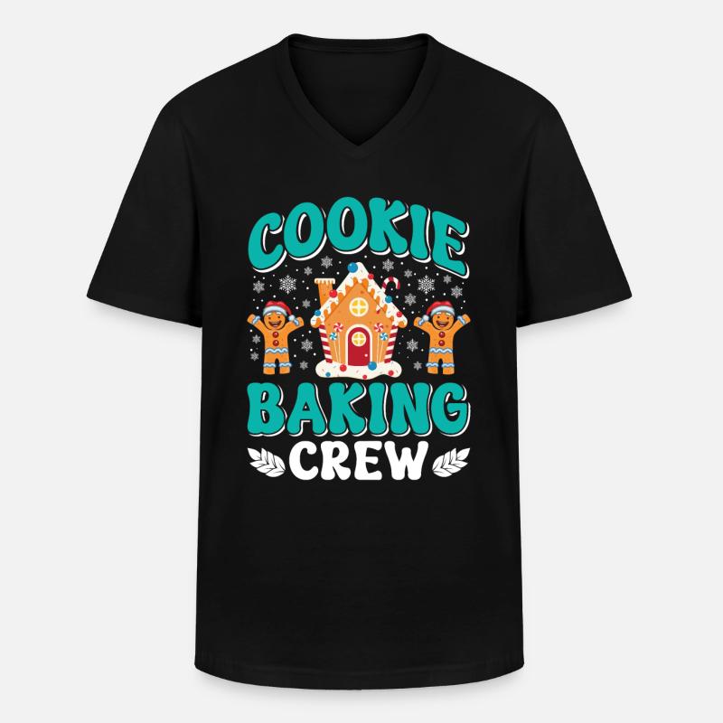 Weihnachtsgebäck Cookie Baking Crew Backfans - Männer-T-Shirt mit V-Ausschnitt - Schwarz