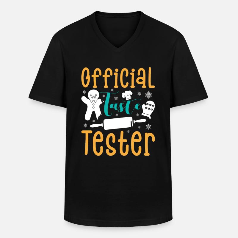Plätzchen Official Taste Tester Weihnachtsgebäck - Männer-T-Shirt mit V-Ausschnitt - Schwarz
