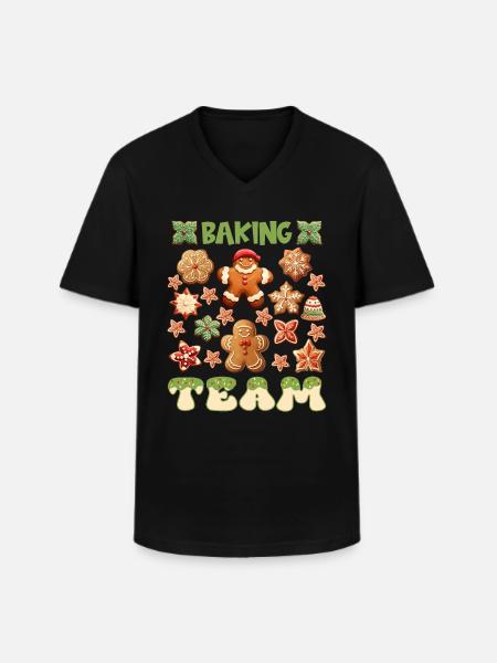 Cookie Baking Team Christmas - Men's V-Neck T-Shirt - black
