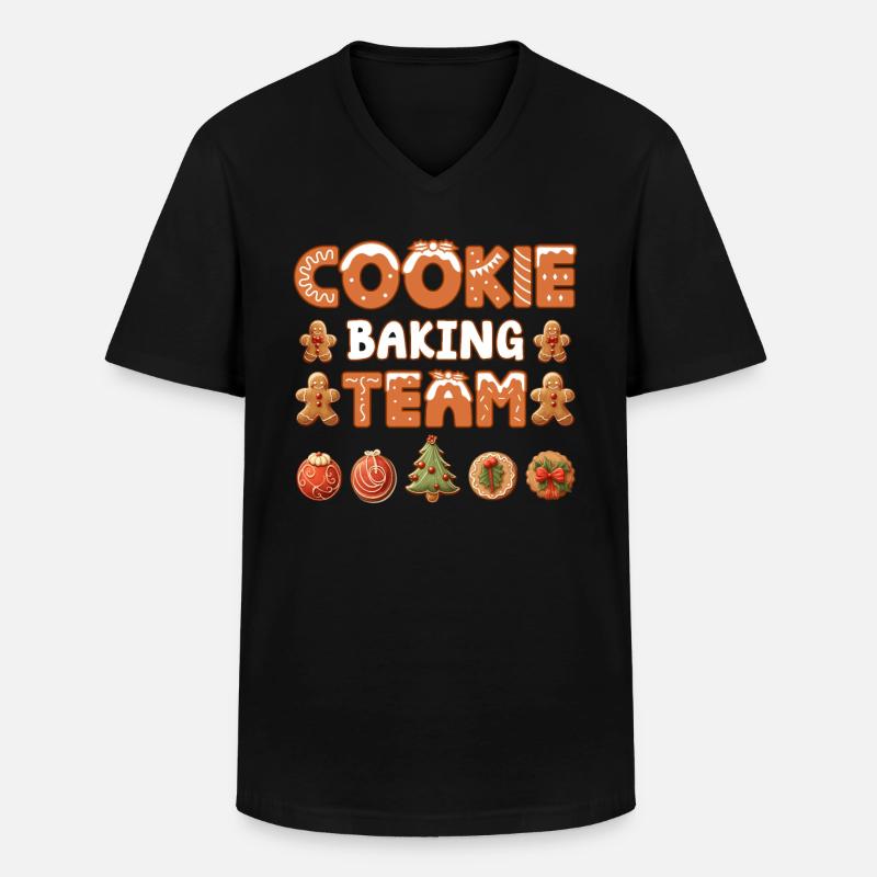 Plätzchen Cookie Baking Team Weihnachten - Männer-T-Shirt mit V-Ausschnitt - Schwarz