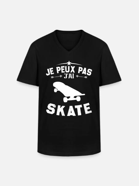 I can't skate - Men's V-Neck T-Shirt - black