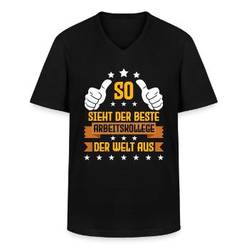 Mitarbeiter Der Beste Arbeitskollege der Welt - Männer-T-Shirt mit V-Ausschnitt - Schwarz - Vorne - AI Model Male 178 dark (178cm)