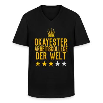 Okayester Arbeitskollege der Welt Mitarbeiter - Männer-T-Shirt mit V-Ausschnitt - Schwarz - Vorne - AI Model Male 178 dark (178cm)