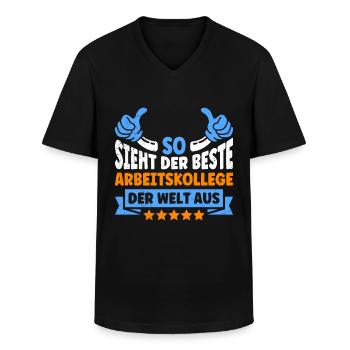 Mitarbeiter So Sieht der Beste Arbeitskollege aus - Männer-T-Shirt mit V-Ausschnitt - Schwarz - Vorne - AI Model Male 178 dark (178cm)