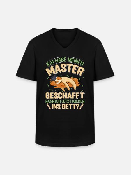 Masterarbeit Habe meinen Master Geschafft - Männer-T-Shirt mit V-Ausschnitt - Schwarz