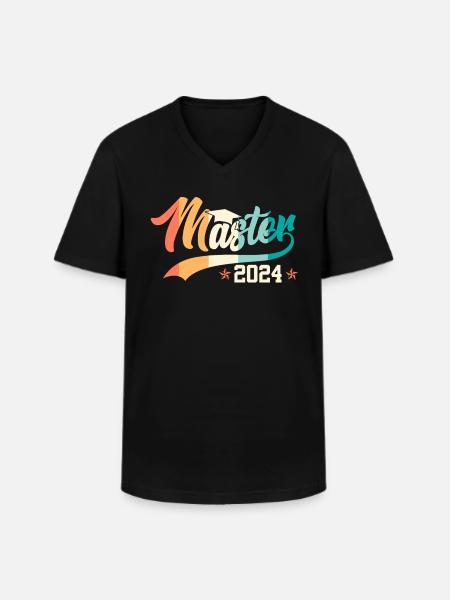 Master 2024 Masterabschluss Bestanden - Männer-T-Shirt mit V-Ausschnitt - Schwarz