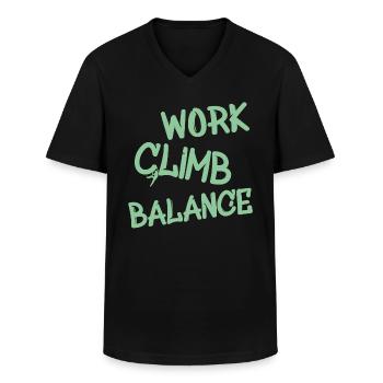 Lustiger Spruch für Kletterer. climbing, klettern - Männer-T-Shirt mit V-Ausschnitt - Schwarz - Vorne - AI Model Male 178 dark (178cm)