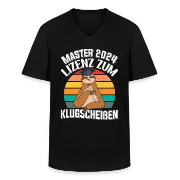Master 2024 Licence à Clever Sloth - T-shirt col V Homme - noir - Devant - AI Model Male 178 dark (178cm)