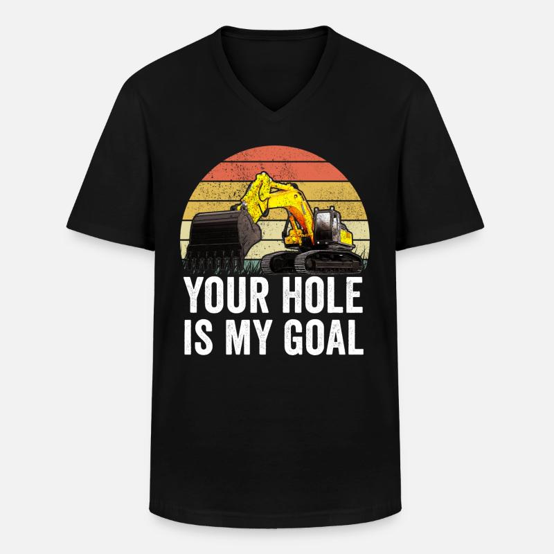 Baggerfahrer Bauarbeiter Bagger - Männer-T-Shirt mit V-Ausschnitt - Schwarz