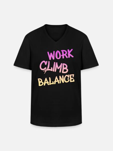 klettern - Männer-T-Shirt mit V-Ausschnitt - Schwarz