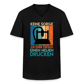 3D Drucker Keine Sorge Kann einen Neuen Drucken - Männer-T-Shirt mit V-Ausschnitt - Schwarz - Vorne - AI Model Male 178 dark (178cm)