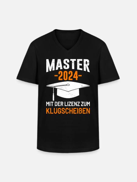 Master 2024 Med licens til smart-shit - Klassisk herre T-shirt med V-udskæring - sort