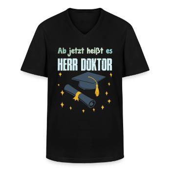 Désormais, il s’appelle M. Docteur - T-shirt col V Homme - noir - Devant - AI Model Male 178 dark (178cm)