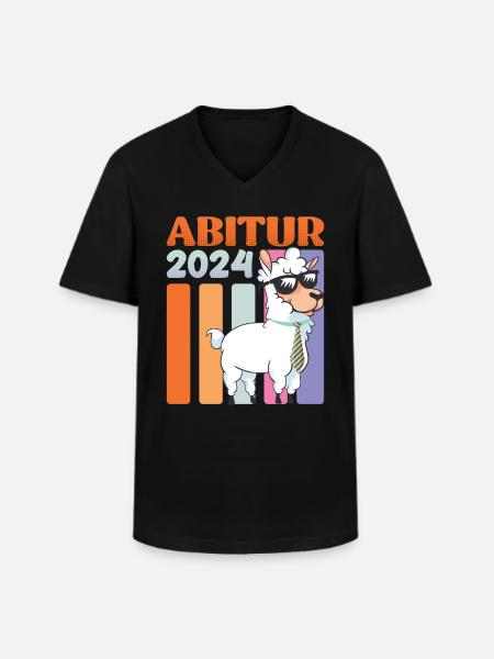 High School Diploma 2024 Llama High School Graduates Graduation - Men's V-Neck T-Shirt - black