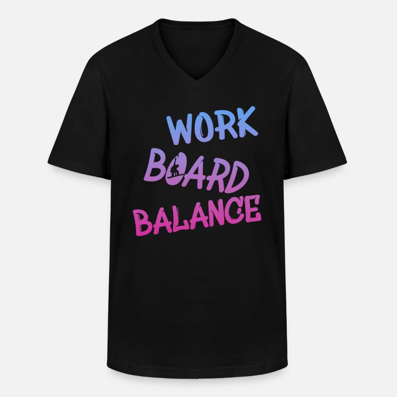 Work Board Balance - Männer-T-Shirt mit V-Ausschnitt - Schwarz