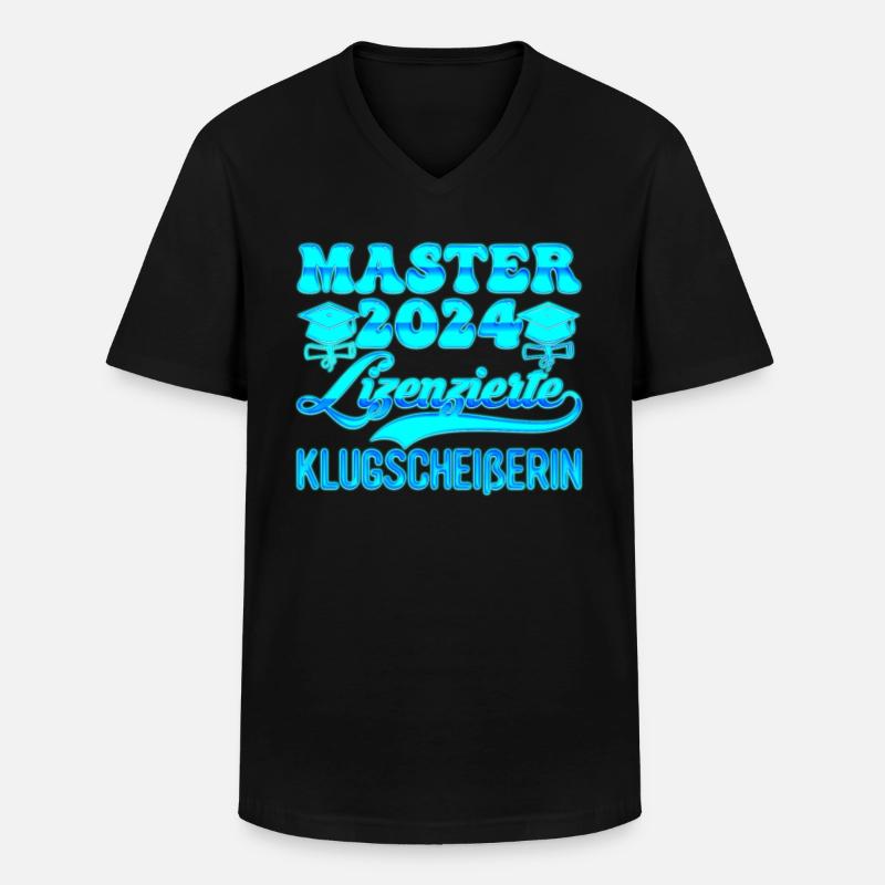 Master 2024 Lizenzierte Klugscheißerin Abschluss - Männer-T-Shirt mit V-Ausschnitt - Schwarz