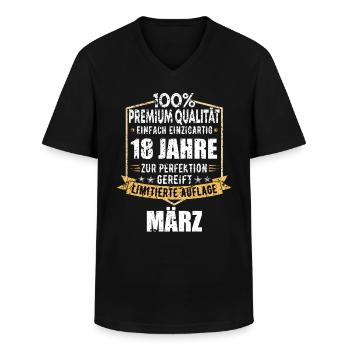 18e anniversaire mars Vintage 2006 idée cadeau - T-shirt col V Homme - noir - Devant - AI Model Male 178 dark (178cm)