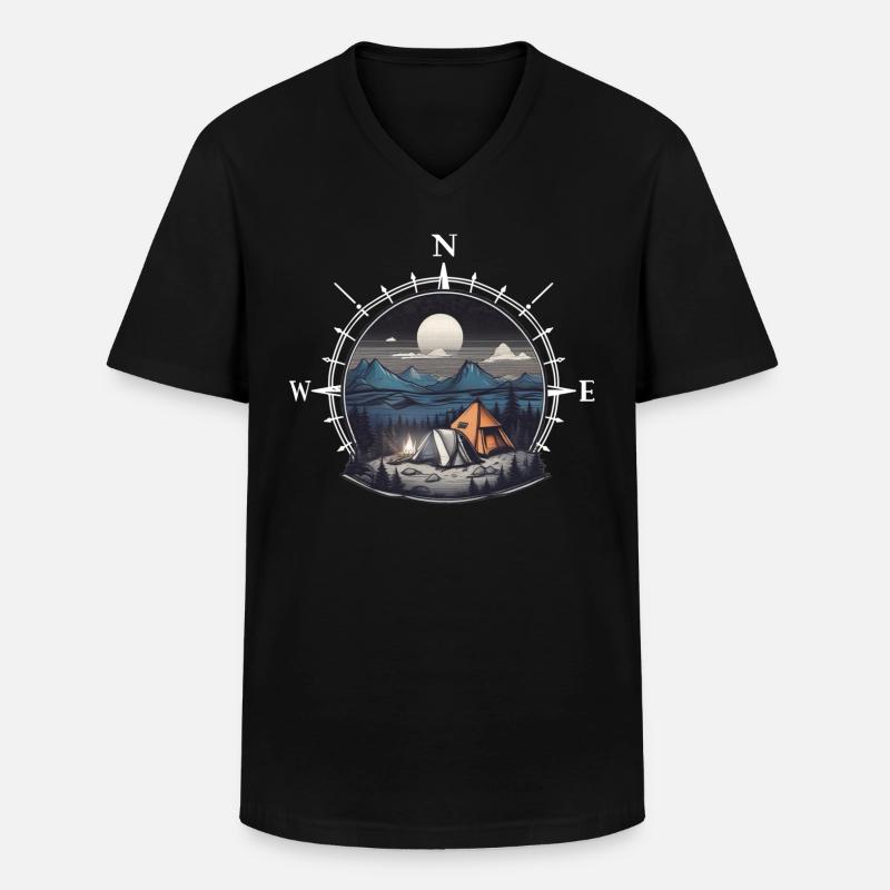Abenteuer - Männer-T-Shirt mit V-Ausschnitt - Schwarz
