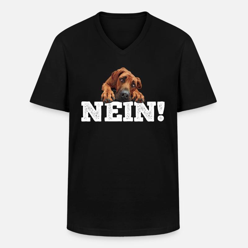Rhodesian Ridgeback Stur NEIN! Lustiges Ridgeback - Männer-T-Shirt mit V-Ausschnitt - Schwarz