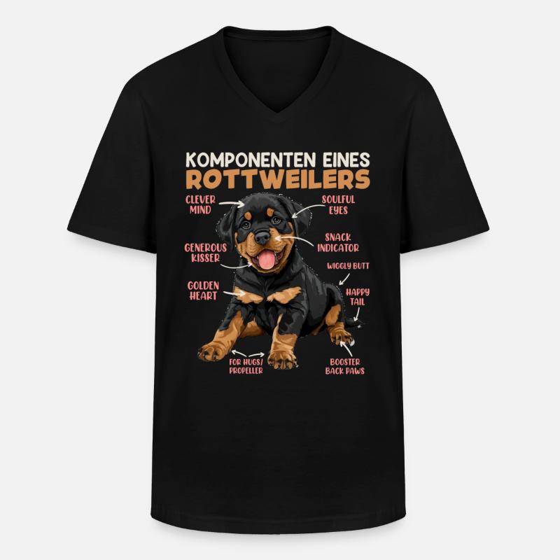 Rottie KOMPONENTEN EINES ROTTWEILERS Lustiges - Männer-T-Shirt mit V-Ausschnitt - Schwarz