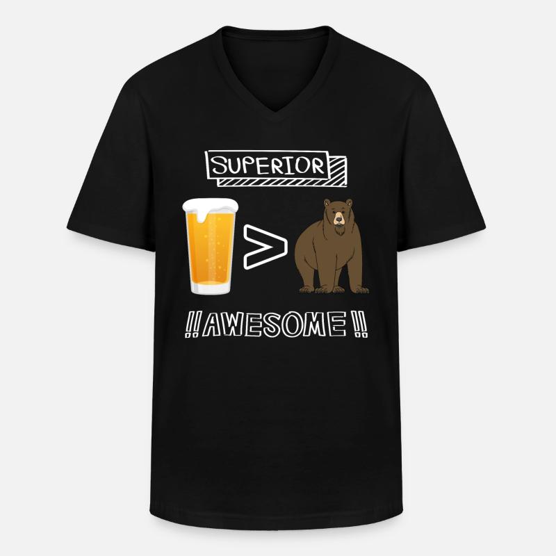 Erstklassiges Bier bei uns - Männer-T-Shirt mit V-Ausschnitt - Schwarz