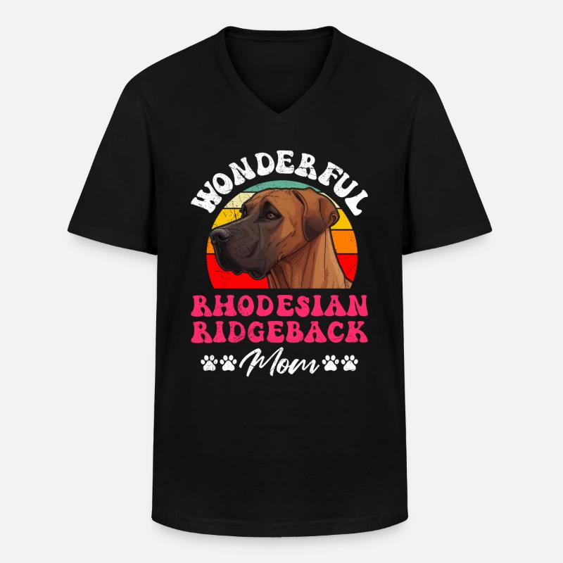 Ridgeback WONDERFUL RHODESIAN RIDGEBACK MOM - Men's V-Neck T-Shirt - black