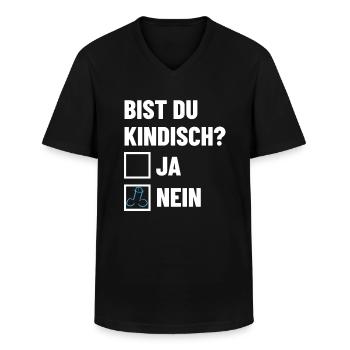 Bist du kindisch? Ankreuzen - Pimmel - Männer-T-Shirt mit V-Ausschnitt - Schwarz - Vorne - AI Model Male 178 dark (178cm)
