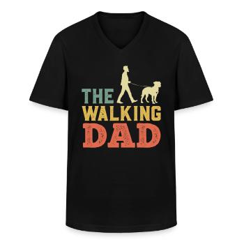 Boxeur allemand LE PAPA QUI MARCHE Drôle - T-shirt col V Homme - noir - Devant - AI Model Male 178 dark (178cm)