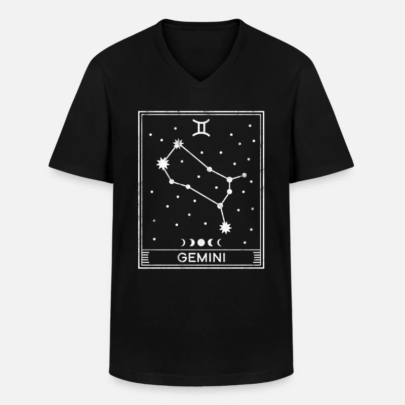 Sternzeichen Zwillinge - Männer-T-Shirt mit V-Ausschnitt - Schwarz