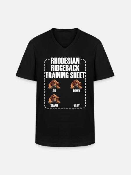 RHODESIAN RIDGEBACK TRAINING SHEET Ridgeback - Männer-T-Shirt mit V-Ausschnitt - Schwarz