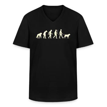 Labrador Fan LABRADOR EVOLUTION Lustiges Labrador - Männer-T-Shirt mit V-Ausschnitt - Schwarz - Vorne - AI Model Male 178 dark (178cm)