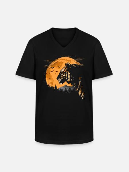 Tiger Wildcat Jungle - Men's V-Neck T-Shirt - black