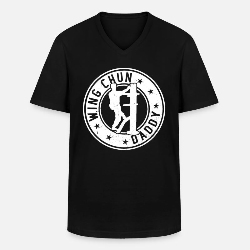 Wing Chun Daddy Wing Chun - Männer-T-Shirt mit V-Ausschnitt - Schwarz