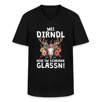 I left my dirndl at home in the closet - Men's V-Neck T-Shirt - black - Front - AI Model Male 178 dark (178cm)
