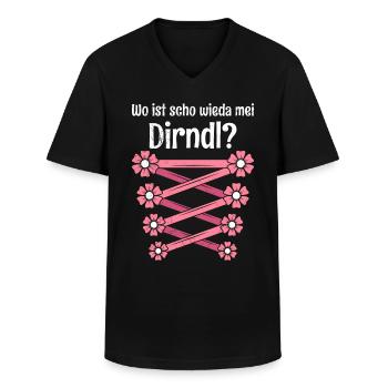 Aujourd’hui sans Dirndl Remplacement Dirndl Femmes - T-shirt col V Homme - noir - Devant - AI Model Male 178 dark (178cm)