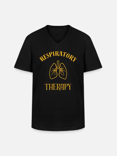Respiratory Therapy Golden Lungs - Men's V-Neck T-Shirt - black