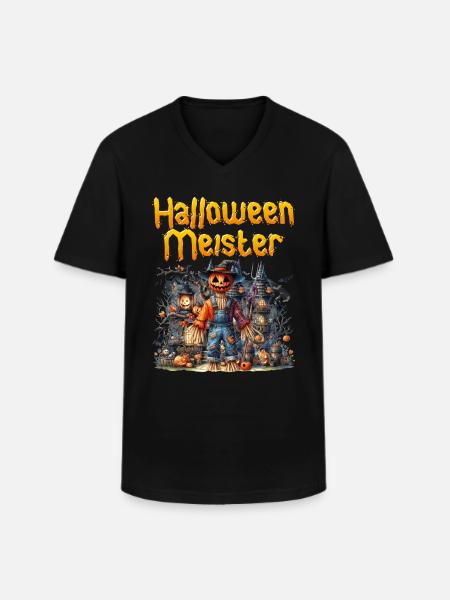 Halloween Enfants HALLOWEEN MASTER Fun - T-shirt col V Homme - noir