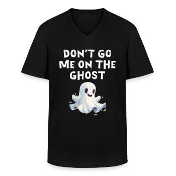 Halloween Party DON'T GO ME ON THE GHOST Lustig - Männer-T-Shirt mit V-Ausschnitt - Schwarz - Vorne - AI Model Male 178 dark (178cm)