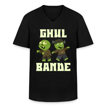 Halloween Costume Kids GHUL GANG Funny - Men's V-Neck T-Shirt - black - Front - AI Model Male 178 dark (178cm)