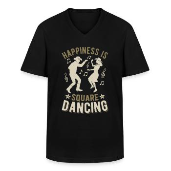 Happiness is Square Dancing - Country Fan - Männer-T-Shirt mit V-Ausschnitt - Schwarz - Vorne - AI Model Male 178 dark (178cm)