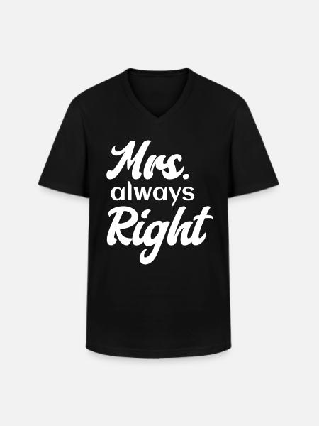 Mevr. Altijd Gelijk Partner Vrouw Vriendin - Klassiek mannen T-shirt met V-hals - zwart