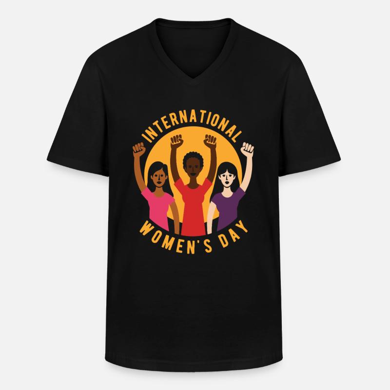 International Women's Day - Geschenk - Männer-T-Shirt mit V-Ausschnitt - Schwarz