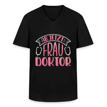 Doktorarbeit AB JETZT BITTE FRAU DOKTOR Lustiges - Männer-T-Shirt mit V-Ausschnitt - Schwarz - Vorne - AI Model Male 178 dark (178cm)