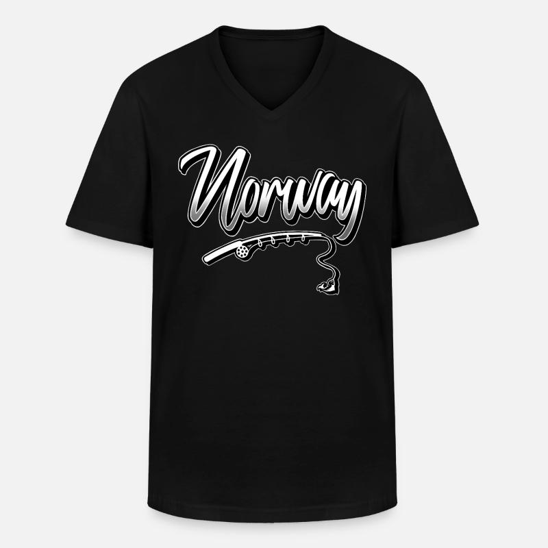 Norwegen Anglen - Männer-T-Shirt mit V-Ausschnitt - Schwarz