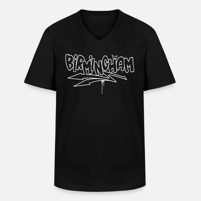 Birmingham Graffiti - Männer-T-Shirt mit V-Ausschnitt - Schwarz