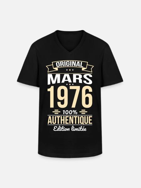 50th Anniversary - Original - March 1976 - Men's V-Neck T-Shirt - black